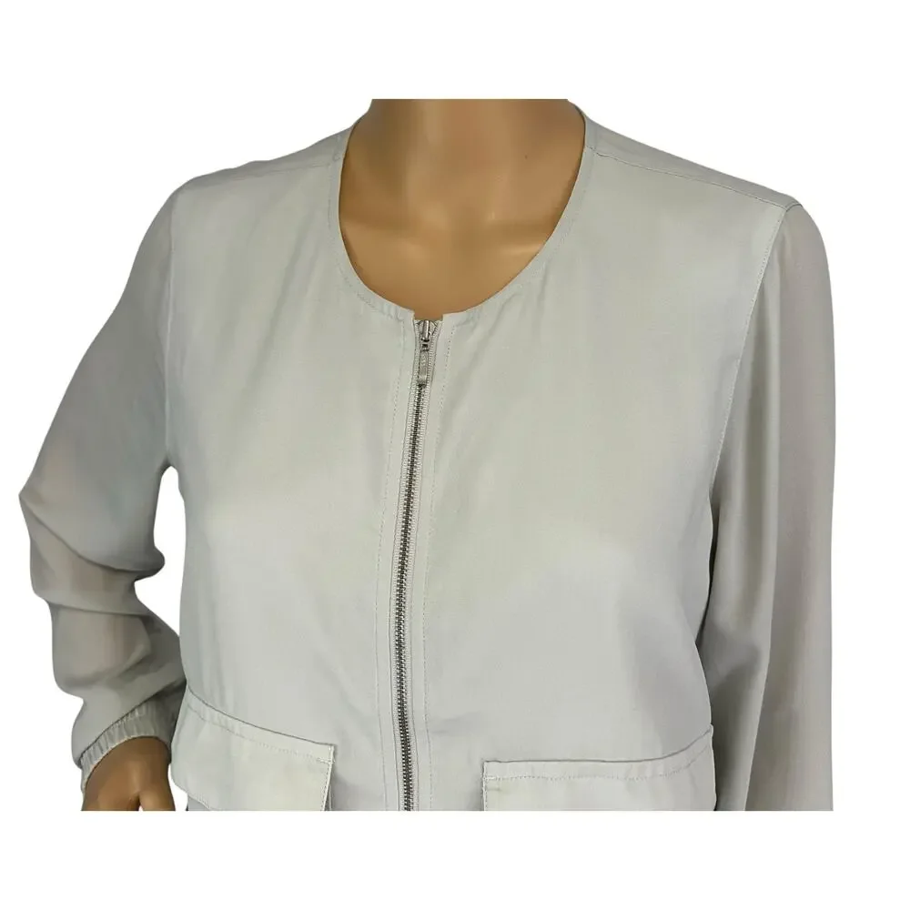 J. Crew Drapey Collarless Jacket Pistachio Mist J0938 Size XS